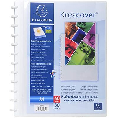 Exacompta Portalistini/Fogli rimovibli 30 buste KreaCover bianco, A4 Exacompta Portalistini/Fogli rimovibli 30 buste KreaCover bianco, A4