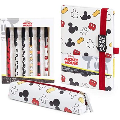 Disney Set Cancelleria Notebook Quaderno A5 Astuccio e Set Penne Gadget Originale Minnie The Mandalorian Ih-oh Cancelleria Ufficio Scuola Università (Bianco/Rosso Mickey) Disney Set Cancelleria Notebook Quaderno A5 Astuccio e Set Penne Gadget Originale Minnie The Mandalorian Ih-oh Cancelleria Ufficio Scuola Università (Bianco/Rosso Mickey)