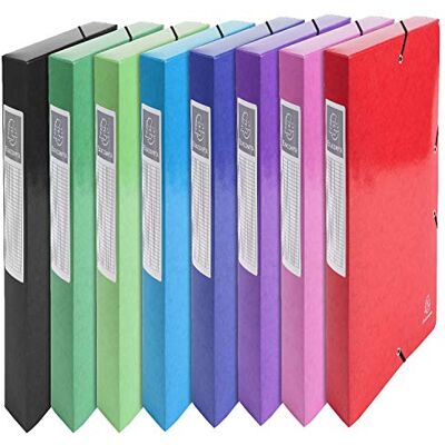 Exacompta Rif. Collezione Iderama Scatola di archiviazione Dimensioni 240 x 320 mm, adatta per contenere documenti A4, dorso 60 mm, etichetta dorso, colori assortiti (confezione da 8) Exacompta Rif. Collezione Iderama Scatola di archiviazione Dimensioni 240 x 320 mm, adatta per contenere documenti A4, dorso 60 mm, etichetta dorso, colori assortiti (confezione da 8)