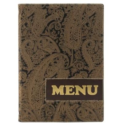 SECURIT Porta Menu Linea Design Per Caffè, Ristoranti, Bar Formato A4 Similpelle 1 Doppio Inserto Incluso Texture Paisley Colore Marrone SECURIT Porta Menu Linea Design Per Caffè, Ristoranti, Bar Formato A4 Similpelle 1 Doppio Inserto Incluso Texture Paisley Colore Marrone