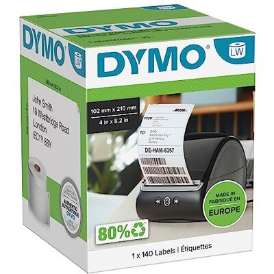Dymo LW etichette DHL originali per etichettatrice LabelWriter 5XL/4XL 102 mm x 210 mm Rotolo da 140 nero su bianco Dymo LW etichette DHL originali per etichettatrice LabelWriter 5XL/4XL 102 mm x 210 mm Rotolo da 140 nero su bianco