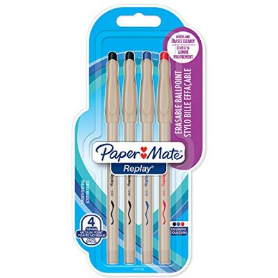 Paper Mate Replay Penna a Sfera Cancellabile, Colori Assortiti, Confezione da 4 Paper Mate Replay Penna a Sfera Cancellabile, Colori Assortiti, Confezione da 4