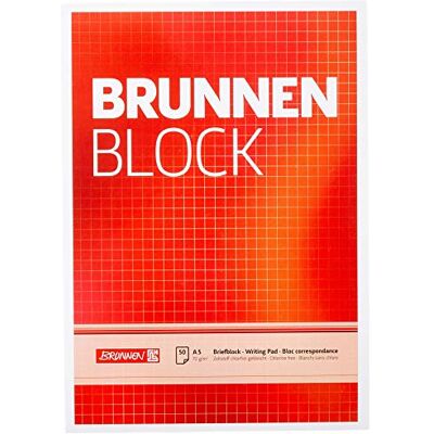BRUNNEN Blocco di carta da lettere, formato A5, 70 g, marrone chiaro, 10 pz BRUNNEN Blocco di carta da lettere, formato A5, 70 g, marrone chiaro, 10 pz