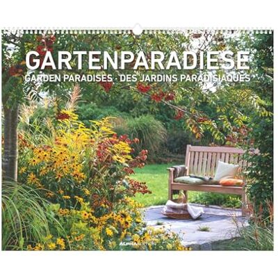 Alpha Gartenparadiese 2027: Wandkalender 52x42,5 cm mit 12 Gartenmotiven, sprachneutralem Kalendarium und Spiralbindung Alpha Gartenparadiese 2027: Wandkalender 52x42,5 cm mit 12 Gartenmotiven, sprachneutralem Kalendarium und Spiralbindung