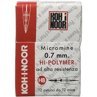 Koh-I-Noor Astuccio 12 micromine 0,7mm HB e207 Kohinoor. Koh-I-Noor Astuccio 12 micromine 0,7mm HB e207 Kohinoor.