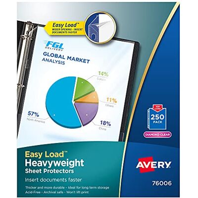 Avery top Loading Clear Sheet Protectors, Heavyweight, 250 per box # Avery top Loading Clear Sheet Protectors, Heavyweight, 250 per box #