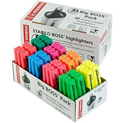 STABILO Evidenziatore BOSS ORIGINAL -Big BOSS Pack Pack da 48 Colori assortiti STABILO Evidenziatore BOSS ORIGINAL -Big BOSS Pack Pack da 48 Colori assortiti