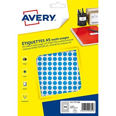 Avery Custodia da 2940 pastiglie diametro 8 mm A5 blu Avery Custodia da 2940 pastiglie diametro 8 mm A5 blu