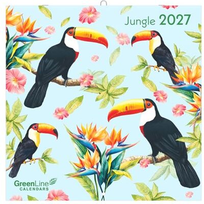 Greenline Jungle 2027: Wandkalender 30x30 cm (30x60 geöffnet) mit exotischen Urwald-Illustrationen und 6-sprachigem Kalendarium Greenline Jungle 2027: Wandkalender 30x30 cm (30x60 geöffnet) mit exotischen Urwald-Illustrationen und 6-sprachigem Kalendarium