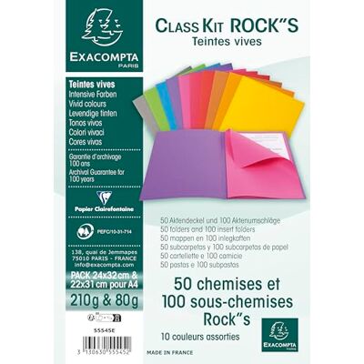 Exacompta Cartelle Semplici, 24x32 + 22x31 cm, Multicolore Exacompta Cartelle Semplici, 24x32 + 22x31 cm, Multicolore