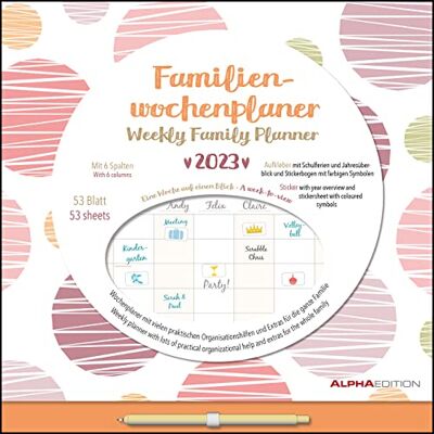 Alpha Diario settimanale per famiglie Dots 2023 – Timer per famiglie – Calendario per bambini – Calendario familiare – 30,5 x 30,5 Alpha Diario settimanale per famiglie Dots 2023 – Timer per famiglie – Calendario per bambini – Calendario familiare – 30,5 x 30,5