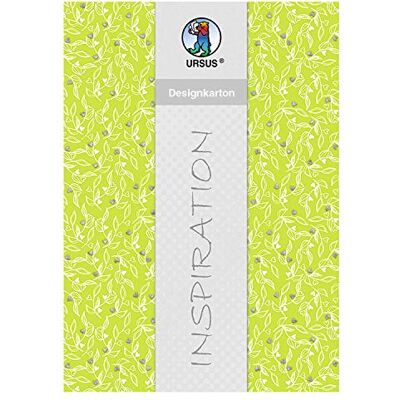 URSUS Cartoncino di Design per Matrimonio, Formato DIN A4, 200 g/mq, Stampato su Un Lato, con Motivo a Foglie, Colore: Verde URSUS Cartoncino di Design per Matrimonio, Formato DIN A4, 200 g/mq, Stampato su Un Lato, con Motivo a Foglie, Colore: Verde