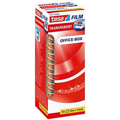 Tesa film Nastro Adesivo Trasparente Resistente All'Invecchiamento e Allo Strappo Rotoli di Biadesivo con Elevata Adesività, 33 m x 15 mm Confezione da 10 Rotoli Tesa film Nastro Adesivo Trasparente Resistente All'Invecchiamento e Allo Strappo Rotoli di Biadesivo con Elevata Adesività, 33 m x 15 mm Confezione da 10 Rotoli
