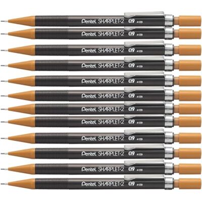 Pentel Sharplet Matita meccanica, mina da 0,9 mm, 1 confezione da 12 matite, colore: nero Pentel Sharplet Matita meccanica, mina da 0,9 mm, 1 confezione da 12 matite, colore: nero
