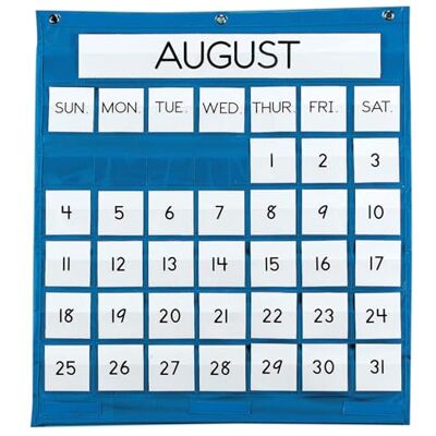 Pacon Tabella tascabile, calendario mensile, blu, 63,5 x 71,1 cm, 1 grafico Pacon Tabella tascabile, calendario mensile, blu, 63,5 x 71,1 cm, 1 grafico