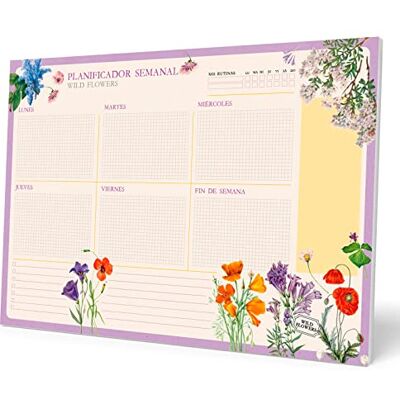 Grupo Erik : Planning da Tavolo A3 Wild Flowers in spagnolo Planner settimanale 29,7 x 42 cm con 54 fogli a strappo, Agenda Organizer, Weekly Planner o Calendario Planner da scrivania Grupo Erik : Planning da Tavolo A3 Wild Flowers in spagnolo Planner settimanale 29,7 x 42 cm con 54 fogli a strappo, Agenda Organizer, Weekly Planner o Calendario Planner da scrivania