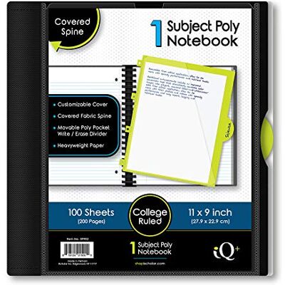 iScholar IQ Poly cover a doppio filo notebook 1-Subject (11 x 8.5 inch) Red, Black, Blue, Gray iScholar IQ Poly cover a doppio filo notebook 1-Subject (11 x 8.5 inch) Red, Black, Blue, Gray