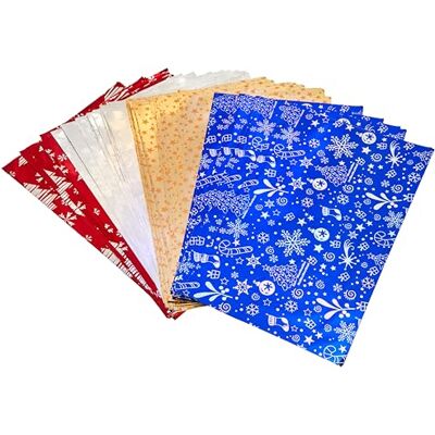 Favorit 100 Buste regalo Metallizzate formato 25x40 cm, 25 pezzi per 4 fantasie natalizie Favorit 100 Buste regalo Metallizzate formato 25x40 cm, 25 pezzi per 4 fantasie natalizie
