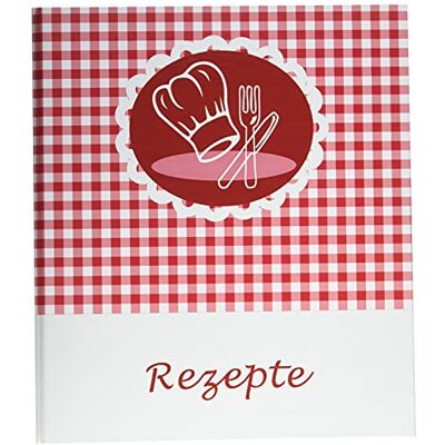 Pagna Libro di ricette con cappello (libro di cucina da scrivere, formato A5, 4 anelli, rosso-bianco Pagna Libro di ricette con cappello (libro di cucina da scrivere, formato A5, 4 anelli, rosso-bianco