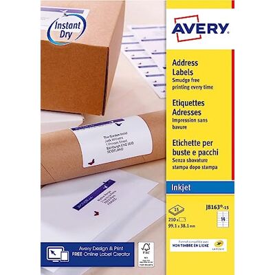 Etichette indirizzo Avery per inkjet - 99,1x38,1mm - Confezione da 2 Etichette indirizzo Avery per inkjet - 99,1x38,1mm - Confezione da 2