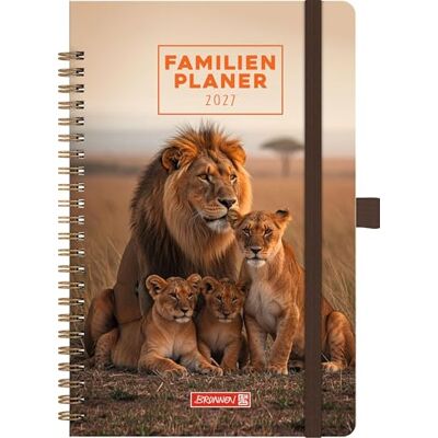 BRUNNEN 1070290027 Buchkalender Familienplaner 2027 "Lions" A5, Papier BRUNNEN 1070290027 Buchkalender Familienplaner 2027 "Lions" A5, Papier