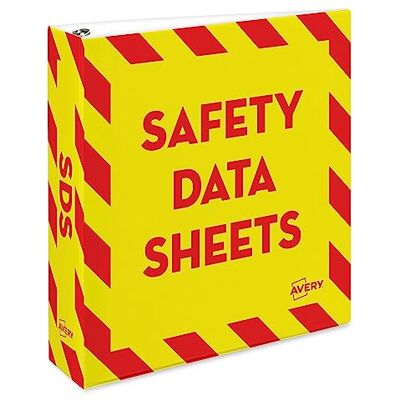 Avery Raccoglitore industriale SDS resistente, 2 anelli One-Touch EZD, capacità 540 fogli, bordo giallo/rosso () Avery Raccoglitore industriale SDS resistente, 2 anelli One-Touch EZD, capacità 540 fogli, bordo giallo/rosso ()