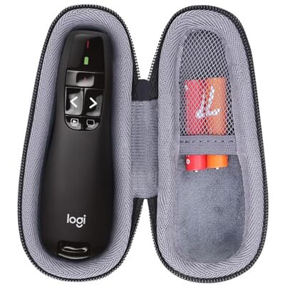 co2CREA Custodia Rigida Compatibile con Logitech Presenter Wireless R400 Cassa Solo, Custodia rigida in EVA, Protezione Antichocco, Spazio per Accessori co2CREA Custodia Rigida Compatibile con Logitech Presenter Wireless R400 Cassa Solo, Custodia rigida in EVA, Protezione Antichocco, Spazio per Accessori