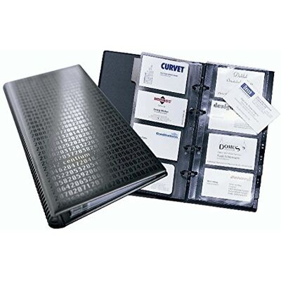 Durable Visifix Centium, Album Portabiglietti da Visita ad Anelli, Copertina Decorata, 200 Biglietti, Indice Alfabetico 12 Tasti, Ampliabile, 145x255 mm, Nero Durable Visifix Centium, Album Portabiglietti da Visita ad Anelli, Copertina Decorata, 200 Biglietti, Indice Alfabetico 12 Tasti, Ampliabile, 145x255 mm, Nero