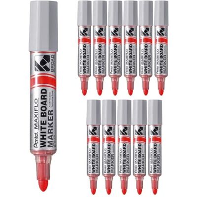 Pentel Maxiflo , evidenziatore per lavagne bianche, punta conica ultra larga, confezione da 12 Pentel Maxiflo , evidenziatore per lavagne bianche, punta conica ultra larga, confezione da 12