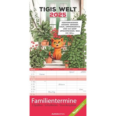 Alpha Tigi 2025 Agenda familiare, timer familiare, calendario per bambini, 22 x 45 cm Alpha Tigi 2025 Agenda familiare, timer familiare, calendario per bambini, 22 x 45 cm
