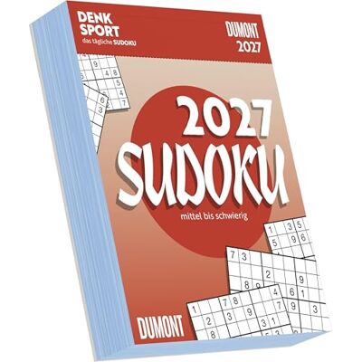 DUMONT Sudoku 2027: Tagesabreißkalender 12x16 cm mit 313 Sudoku-Aufgaben und Knobelspaß für jeden Tag, Schwierigkeitsgrad mittel bis schwierig DUMONT Sudoku 2027: Tagesabreißkalender 12x16 cm mit 313 Sudoku-Aufgaben und Knobelspaß für jeden Tag, Schwierigkeitsgrad mittel bis schwierig