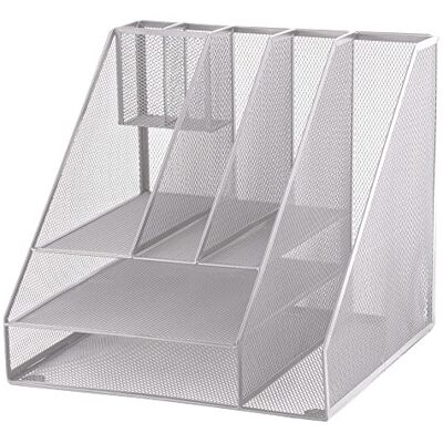 D.RECT Organizer da scrivania in argento, organizer da tavolo, multifunzione, portapenne, griglia in metallo, 8 scomparti, per ufficio, casa, ufficio D.RECT Organizer da scrivania in argento, organizer da tavolo, multifunzione, portapenne, griglia in metallo, 8 scomparti, per ufficio, casa, ufficio