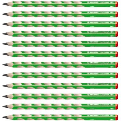 STABILO EASYgraph Matita Ergonomica triangolare per Destrimani Verde Confezione da 12 Gradazione HB STABILO EASYgraph Matita Ergonomica triangolare per Destrimani Verde Confezione da 12 Gradazione HB