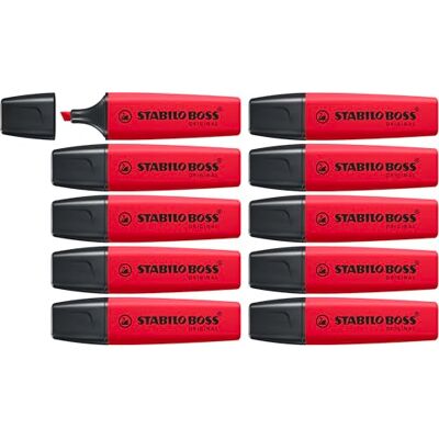 STABILO BOSS ORIGINAL REALRED Evidenziatore Confezione da 10 Rosso STABILO BOSS ORIGINAL REALRED Evidenziatore Confezione da 10 Rosso