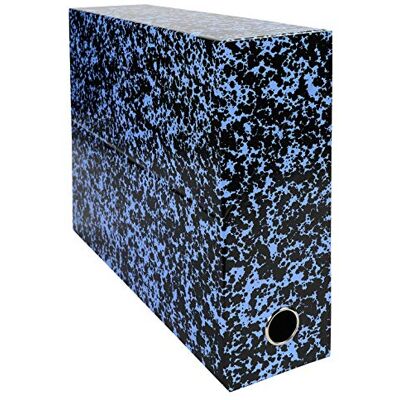 Exacompta Rif. Annnonay Set di 5 scatole di trasferimento in carta stampata laccata, dorso 90 mm, con occhiello in metallo, per formato A4, dimensioni 25,5 x 34 x 9 cm, colore blu, Exacompta Rif. Annnonay Set di 5 scatole di trasferimento in carta stampata laccata, dorso 90 mm, con occhiello in metallo, per formato A4, dimensioni 25,5 x 34 x 9 cm, colore blu,