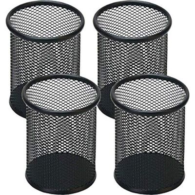 SNOW COOLER Portapenne a rete, in metallo, per scrivania e ufficio, organizer per penne, colore: nero, confezione da 4 SNOW COOLER Portapenne a rete, in metallo, per scrivania e ufficio, organizer per penne, colore: nero, confezione da 4