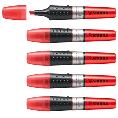 STABILO LUMINATOR Evidenziatore lunga durata e doppio tratto (2 + 5 mm) Confezione da 5 Rosso STABILO LUMINATOR Evidenziatore lunga durata e doppio tratto (2 + 5 mm) Confezione da 5 Rosso