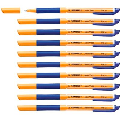 STABILO pointVisco Penna Roller a inchiostro Gel Confezione da 10 Blu STABILO pointVisco Penna Roller a inchiostro Gel Confezione da 10 Blu