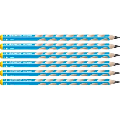 STABILO EASYgraph Matita Ergonomica triangolare per Mancini Azzurro Confezione da 6 Gradazione HB STABILO EASYgraph Matita Ergonomica triangolare per Mancini Azzurro Confezione da 6 Gradazione HB