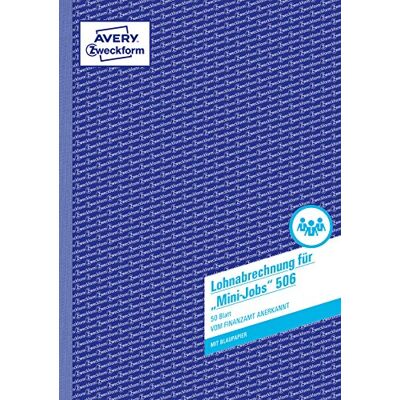 Avery Payroll Mini Jobs (A4, con 1 foglio di carta blu, riconosciuto dall'ufficio delle imposte, per dipendenti minori, con documentazione in conformità con la legge sul salario minimo, Avery Payroll Mini Jobs (A4, con 1 foglio di carta blu, riconosciuto dall'ufficio delle imposte, per dipendenti minori, con documentazione in conformità con la legge sul salario minimo,