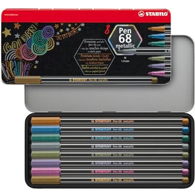 Penna Metallizzata STABILO Pen 68 - 8 Colori in Astuccio Penna Metallizzata STABILO Pen 68 - 8 Colori in Astuccio