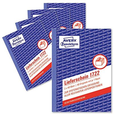 Avery 1720 bolla di consegna DIN A6 5 pezzi Avery 1720 bolla di consegna DIN A6 5 pezzi