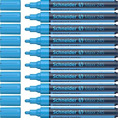 Schneider Maxx 245 Pennarello per superfici in vetro, cancellabile a secco, confezione da 10 pezzi, colore: Blu Schneider Maxx 245 Pennarello per superfici in vetro, cancellabile a secco, confezione da 10 pezzi, colore: Blu