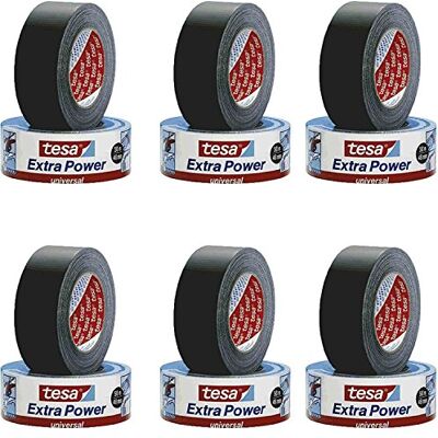 Tesa Extra Power Tape Nastro Adesivo Universale in Bianco e Nero, Lunghezza 50 m, Larghezza 50 mm, Confezione da 6 Tesa Extra Power Tape Nastro Adesivo Universale in Bianco e Nero, Lunghezza 50 m, Larghezza 50 mm, Confezione da 6