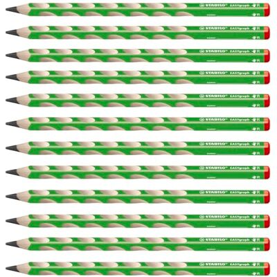 STABILO EASYgraph Matita Ergonomica triangolare per Destrimani Verde Confezione da 12 Gradazione 2B STABILO EASYgraph Matita Ergonomica triangolare per Destrimani Verde Confezione da 12 Gradazione 2B