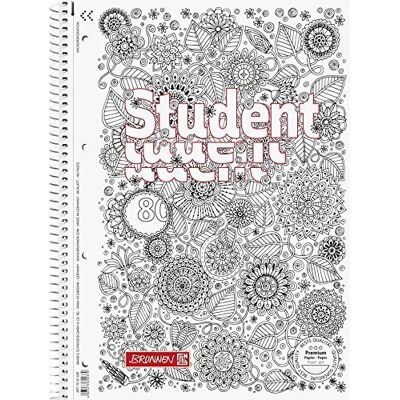 BRUNNEN 10 – 67428 – Blocco a spirale A4 – a quadretti – Zen Art – 80 fogli con bordo, 90 g/m² – immagine di copertina Zen Art Confezione singola BRUNNEN 10 – 67428 – Blocco a spirale A4 – a quadretti – Zen Art – 80 fogli con bordo, 90 g/m² – immagine di copertina Zen Art Confezione singola