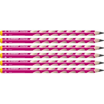 STABILO EASYgraph Matita Ergonomica triangolare per Mancini Rosa Confezione da 6 Gradazione HB STABILO EASYgraph Matita Ergonomica triangolare per Mancini Rosa Confezione da 6 Gradazione HB
