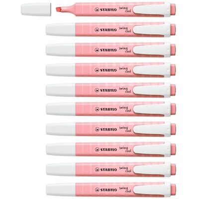 STABILO swing cool Pastel Evidenziatore Confezione da 10 Rosa Antico STABILO swing cool Pastel Evidenziatore Confezione da 10 Rosa Antico