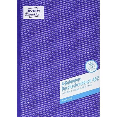Avery Columned formato A4, 2 x 50 pagina Blocco (testo in tedesco) Avery Columned formato A4, 2 x 50 pagina Blocco (testo in tedesco)