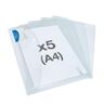 Rapesco Cartellina Portadocumenti con Tasca ID, Formato A4+, Trasparente, Confezione da 5 cartelline